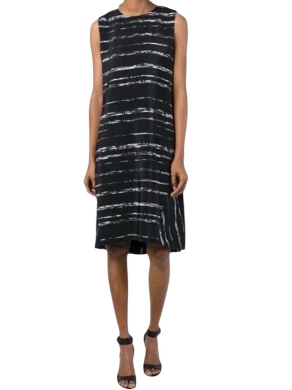 Vince Silk abstract striped sleeveless midi dress size 6 excellent condition